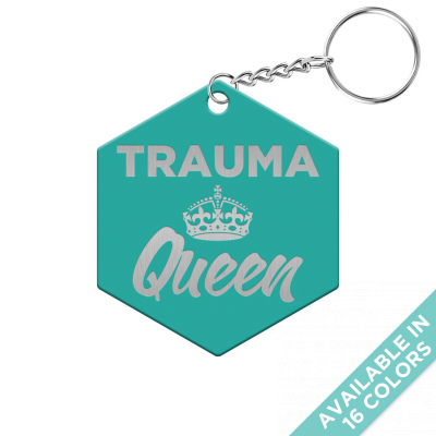 Trauma Queen Hexagon Keychain